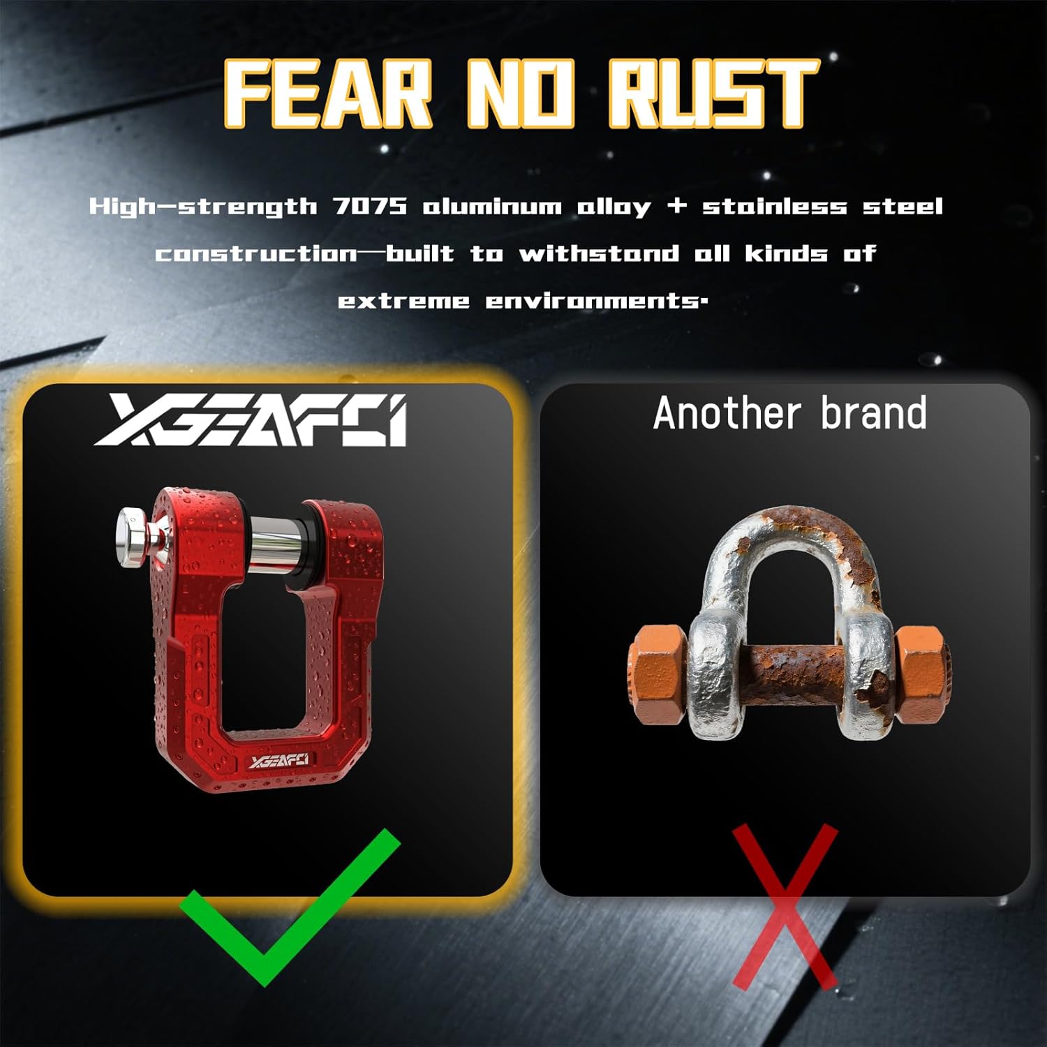 3/4" D Ring Shackle, 68,000 lbs Break Strength– Aluminum Forging Shackle with 7/8 Pin for Towing & Off-Road Use - Pairs with Tow Strap for Vehicle Recovery (2 Pack) (Red) - Image 5