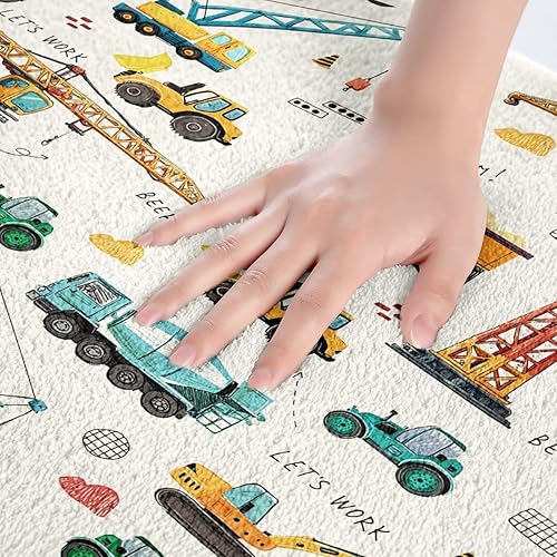 Miniatura 5 de Tapete de baño para excavadora para niños, alfombra de puerta de tractor, maquinaria para camiones, alfombras de baño de vehículos de construcción