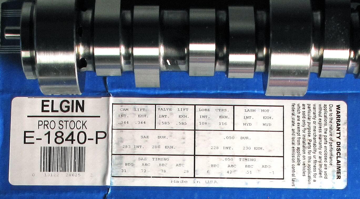 Elgin E-1840-P Camshaft (Performance)