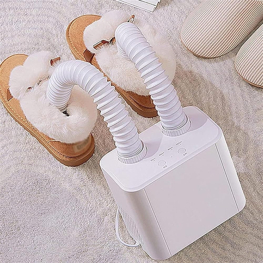 Electric Shoe Dryer, 150W Boot Warmer Heater with 4 Gear Timer 120MIN Foldable Stretchable Design Quick Drying & Eliminate Odor 55℃ Intelligent Constant Temperature