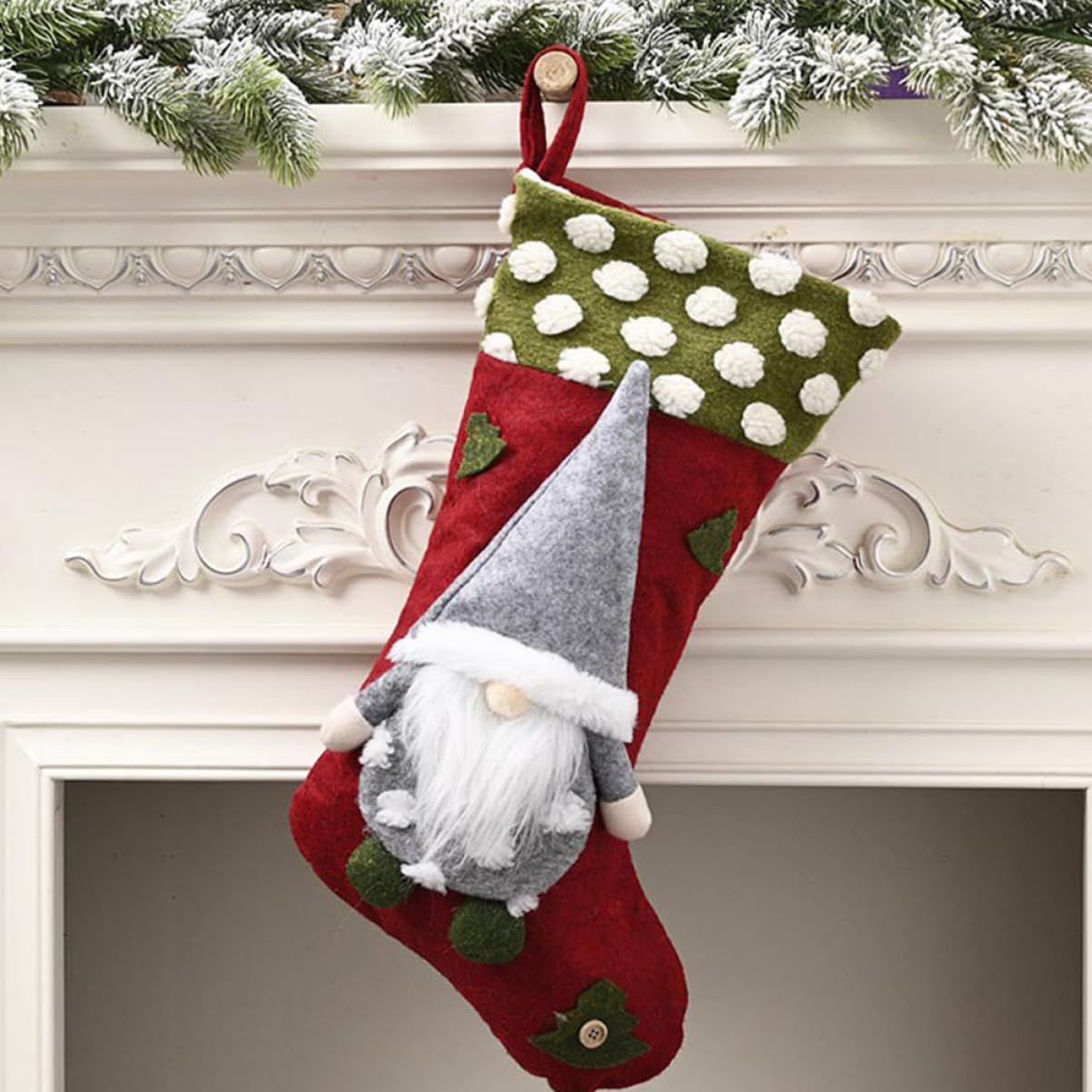 Toyvian 3pezzi Calza di Natale Grande per Appendere Calza Regalo della Befana Decorazione Natalizia di Calze per Albero di Natale Sacchetto per Calze Forma di Cartone Animato