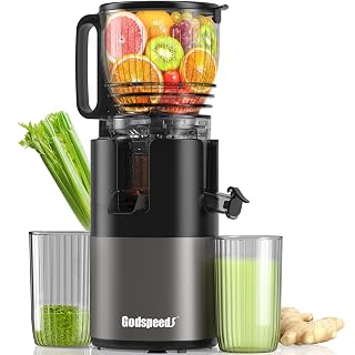 Cold Press Juicer, 5.8" Wide Feed Chute Slow Masticating Juicer Machine for Whole Fruits & Vegetables, Easy to Clean & High Juice Yield - Amazon product rated Grade A