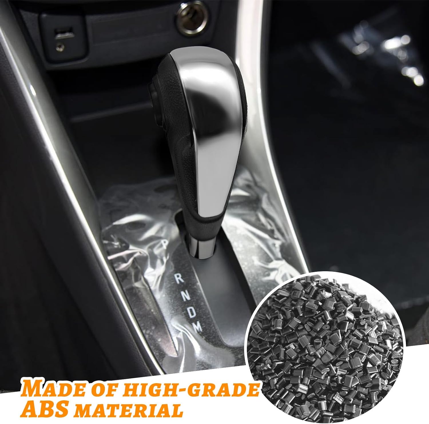 QianBao Shift Knob Compatible with Chevrolet Trax Sonic 2012-2017 ABS Gear Shift Lever Knob Head Car Interior Accessories Chrome