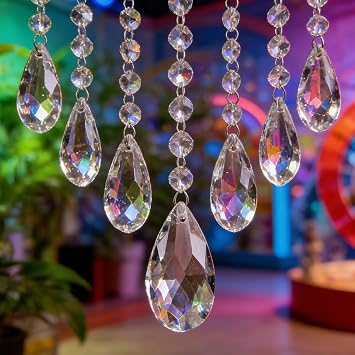 Crystal Pendants Teardrop Beads, Crystals Pendant with Drilled Hole, 12 Pcs