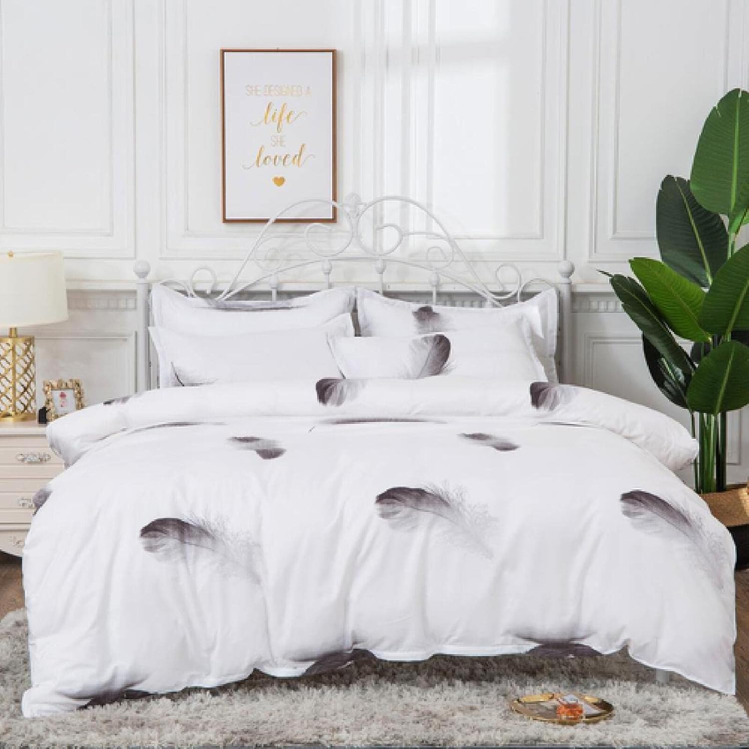 black feather comforter
