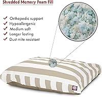 Vista 2 de Majestic Pet Cama para perros de espuma viscoelástica triturada, tamaño mediano con funda extraíble lavable, cama ortopédica rectangular