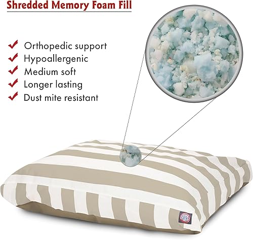 Miniatura 2 de Majestic Pet Cama para perros de espuma viscoelástica triturada, tamaño mediano con funda extraíble lavable, cama ortopédica rectangular para