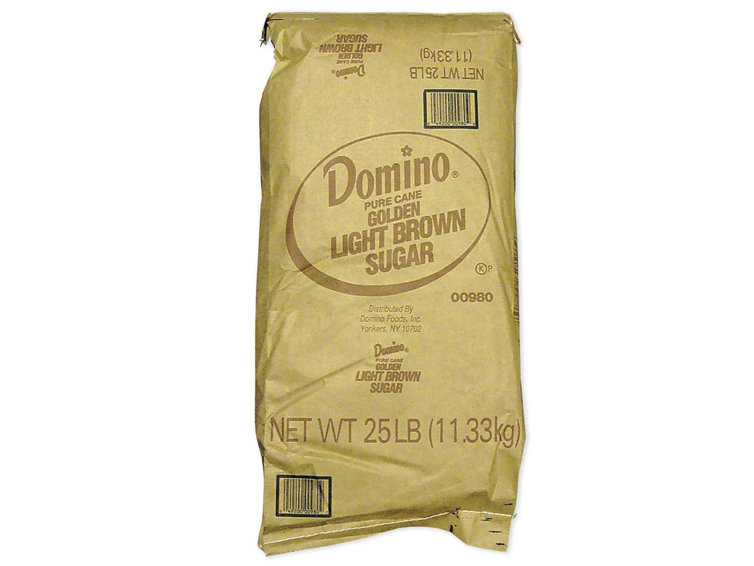 Domino Light Brown Sugar, 25 Pound Bag -- 1 each.