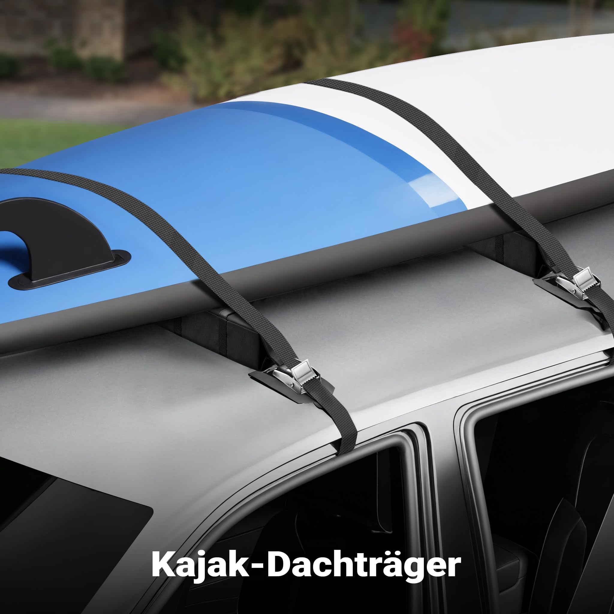 Wiltec Dachgepäckträger weich Auto Dachträger für Kanu, Kajak, Surfbrett, SUP, Snowboard, Skier und Leiter