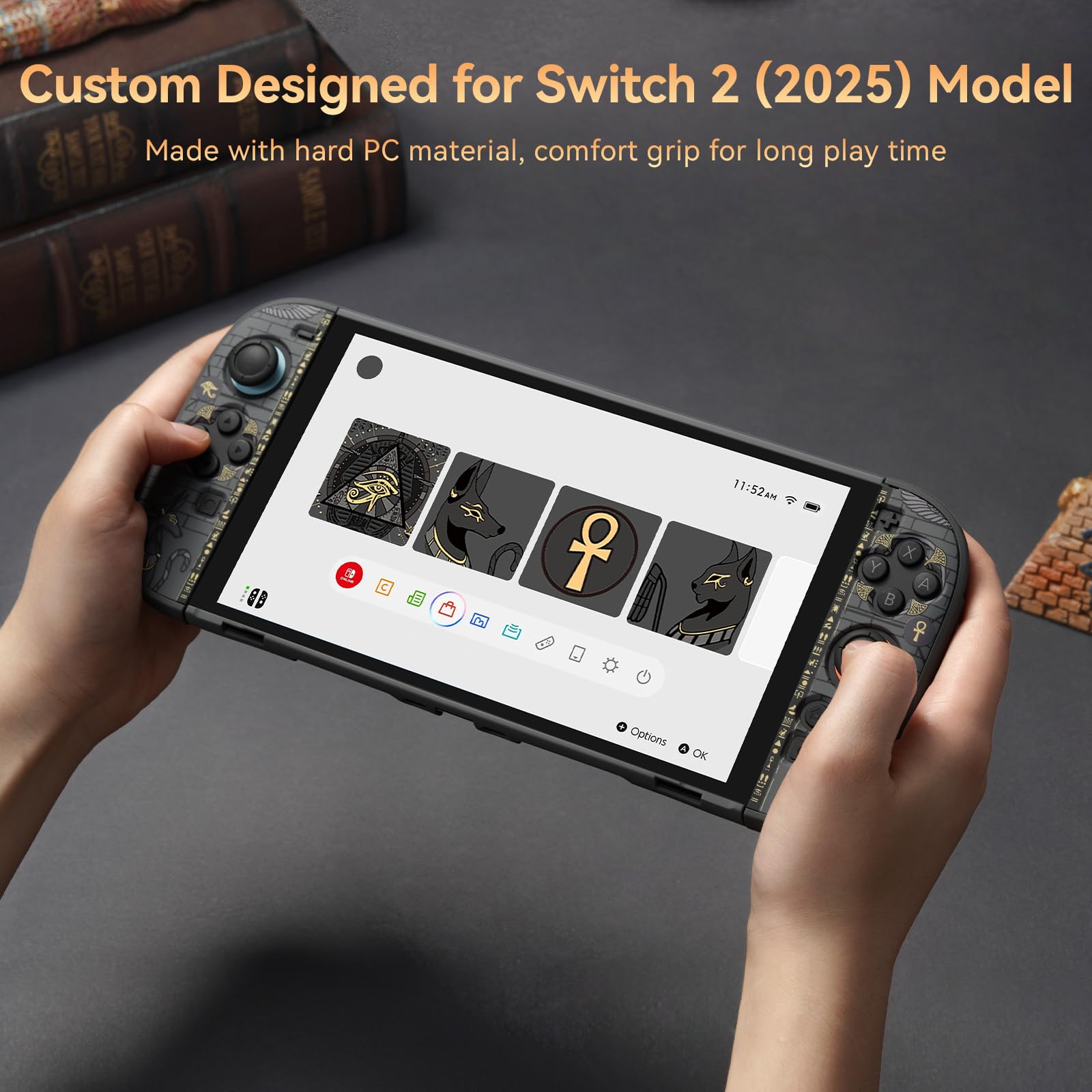 GeekShare Coque rigide compatible avec Nintendo Switch 2 (2025), anti-rayures pour station d'accueil pour Switch 2 avec joysticks amovibles - Royaume mystique