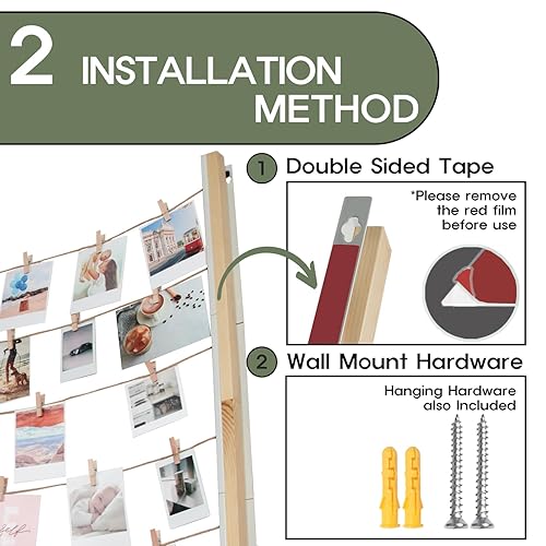 Miniatura 5 de J JACKCUBE DESIGN MK1300B - Marco de exhibición de fotos colgante, soporte para tablero de collage de fotos para múltiples fotos, Polaroid,