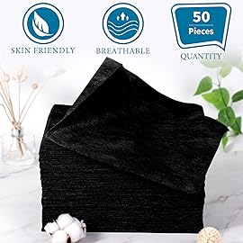 Tatuo 50 Pieces 31 x 70 Inches Plastic Bed Sheets Bed Cover Massage Table Sheet Waterproof Non-woven Fabric for Spa, Lash, Tattoo, Beauty Salon, Waxing, Hotels(Black)