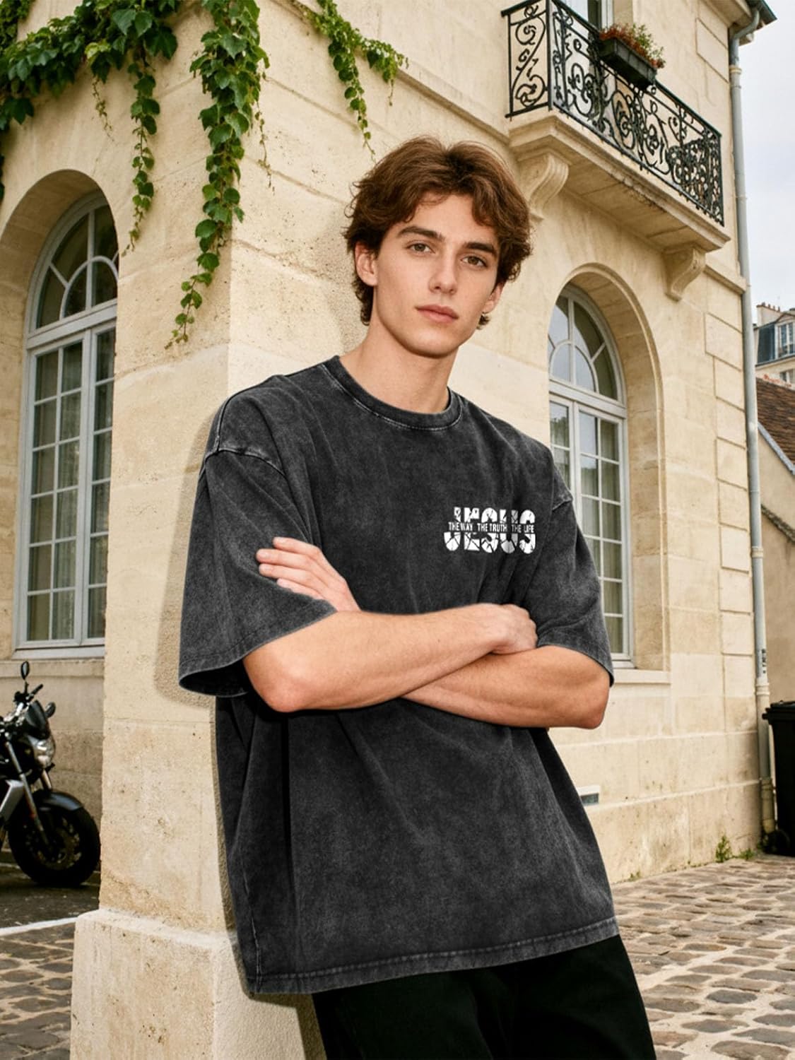 Christian Shirts for Men Women Jesus Faith Religious Shirt Oversized Acid Wash Tshirt Graphic Tees Vintage - Image 2