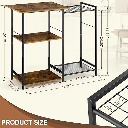 Miniatura 2 de Soporte de cocina con estante para ollas, soporte utilitario para horno de microondas con almacenamiento, mesa de bar de café de 5 niveles, estante