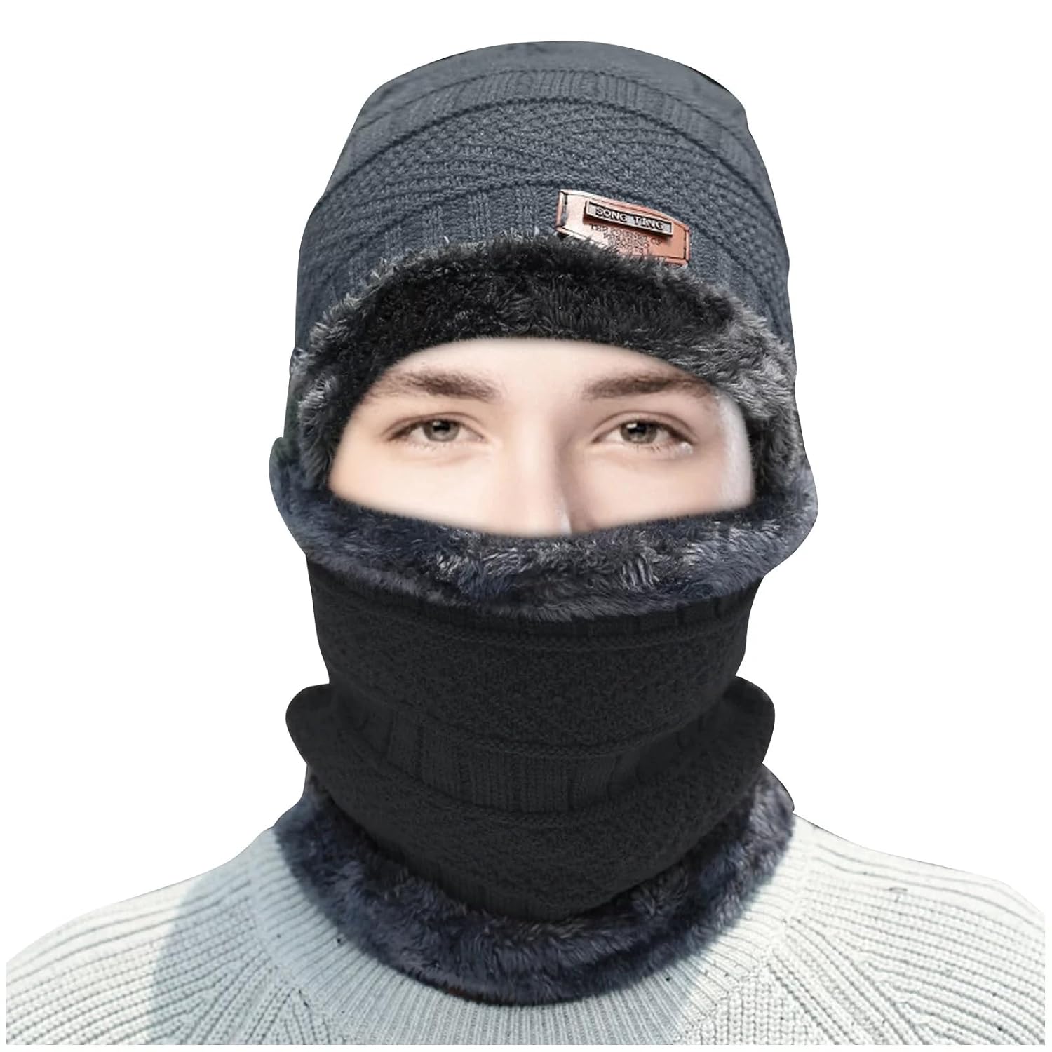 F Y V Winter Woolen Beanie Cap/Hat Neck Muffler Warmer Scarf Skull Cap for Men & Women