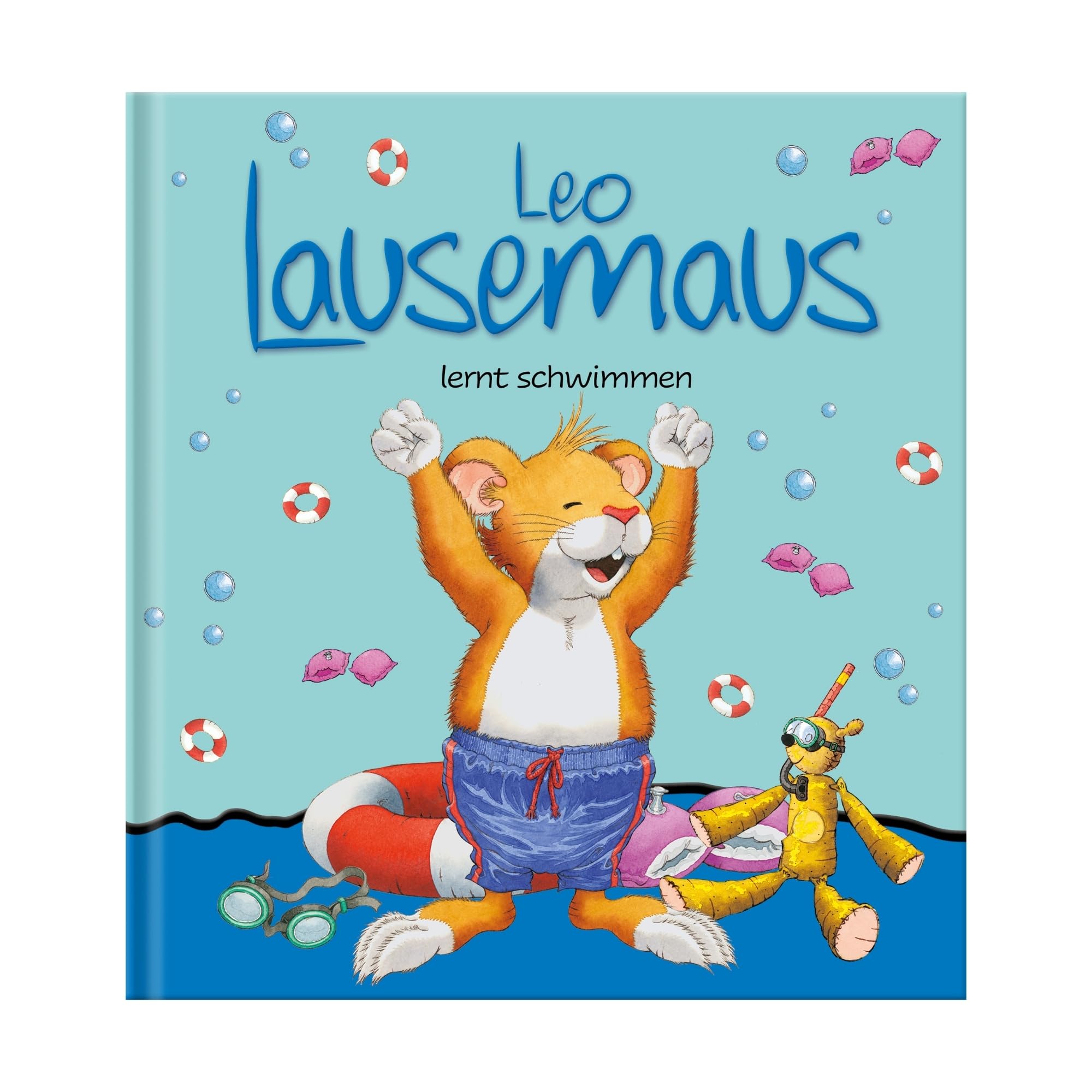 Leo Lausemaus – Vorlese-Buch – Leo Lausemaus lernt schwimmen (32 Seiten, Format 24,5 x 26,5 cm, wattierter Umschlag, ab 3 Jahren)