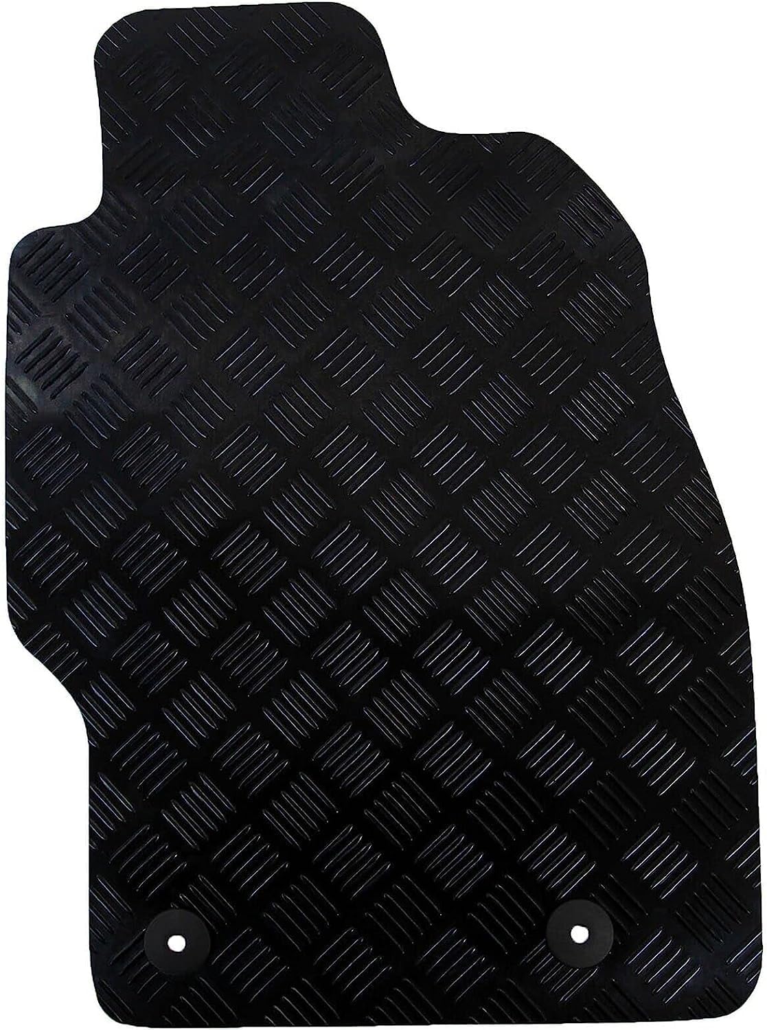 Rubber Car Mat Set Compatible/Replacement for Vauxhall Combo Life (Years 2019 to Date) Tailored Mats, Heavy Duty, Waterproof, Non Slip