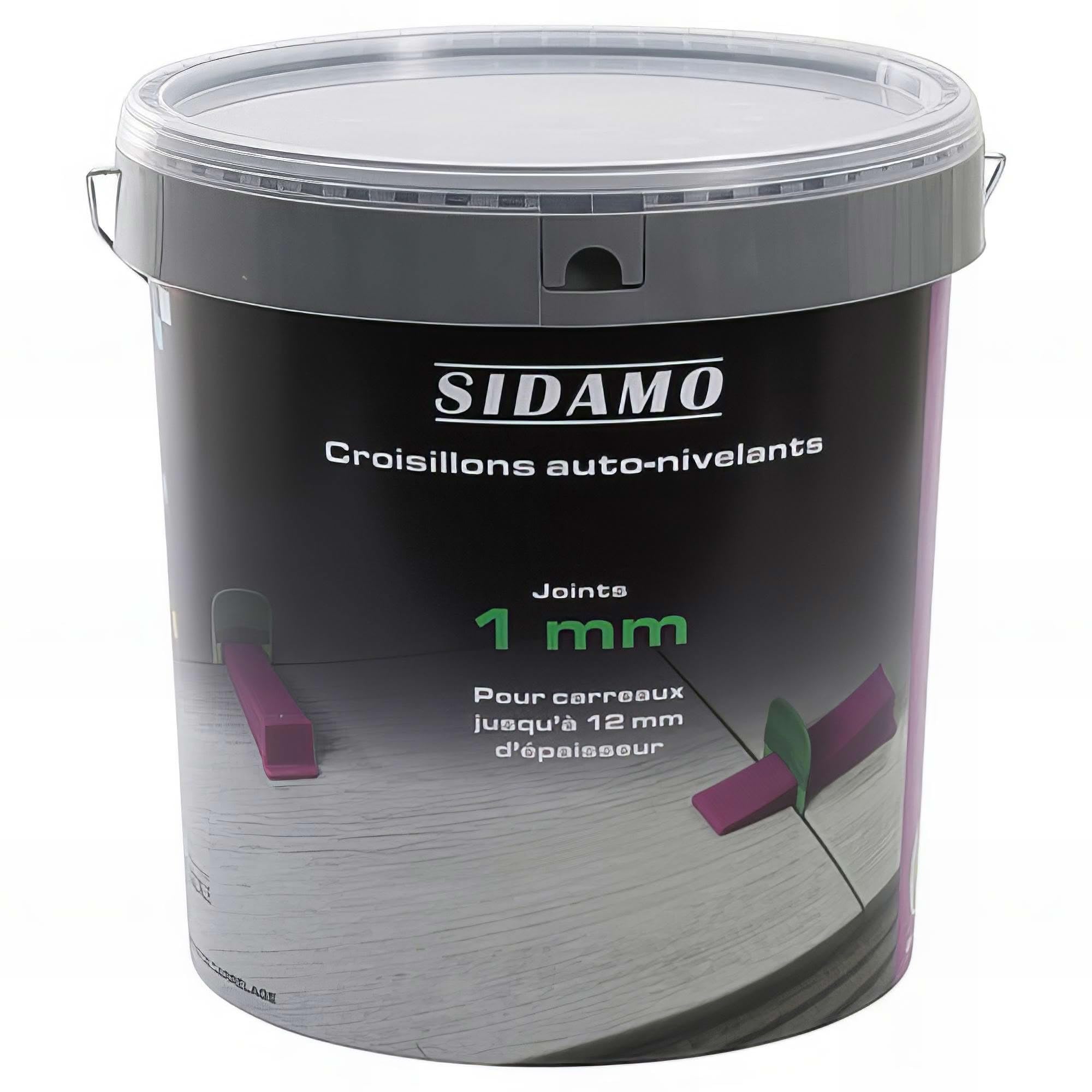 Seau de 1000 croisillons 1 mm auto-nivelants de 3 à 12 mm