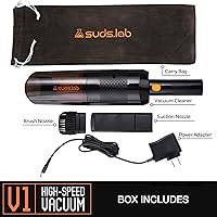 Vista 4 de Suds Lab V1 - Aspiradora inalámbrica de alta potencia (42 Kpa) recargable y de larga duración (3000 mAh) - Aspiradoras portátiles de mano
