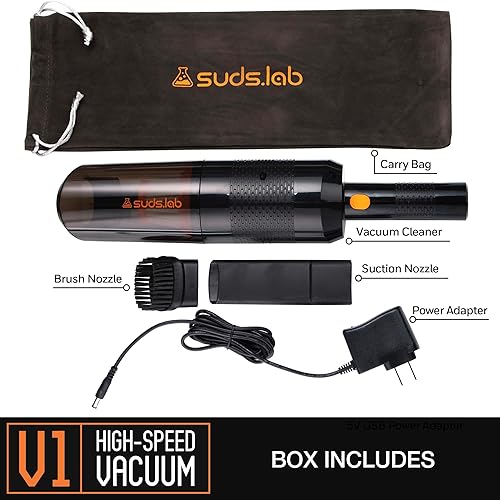 Miniatura 4 de Suds Lab V1 - Aspiradora inalámbrica de alta potencia (42 Kpa) recargable y de larga duración (3000 mAh) - Aspiradoras portátiles de mano para