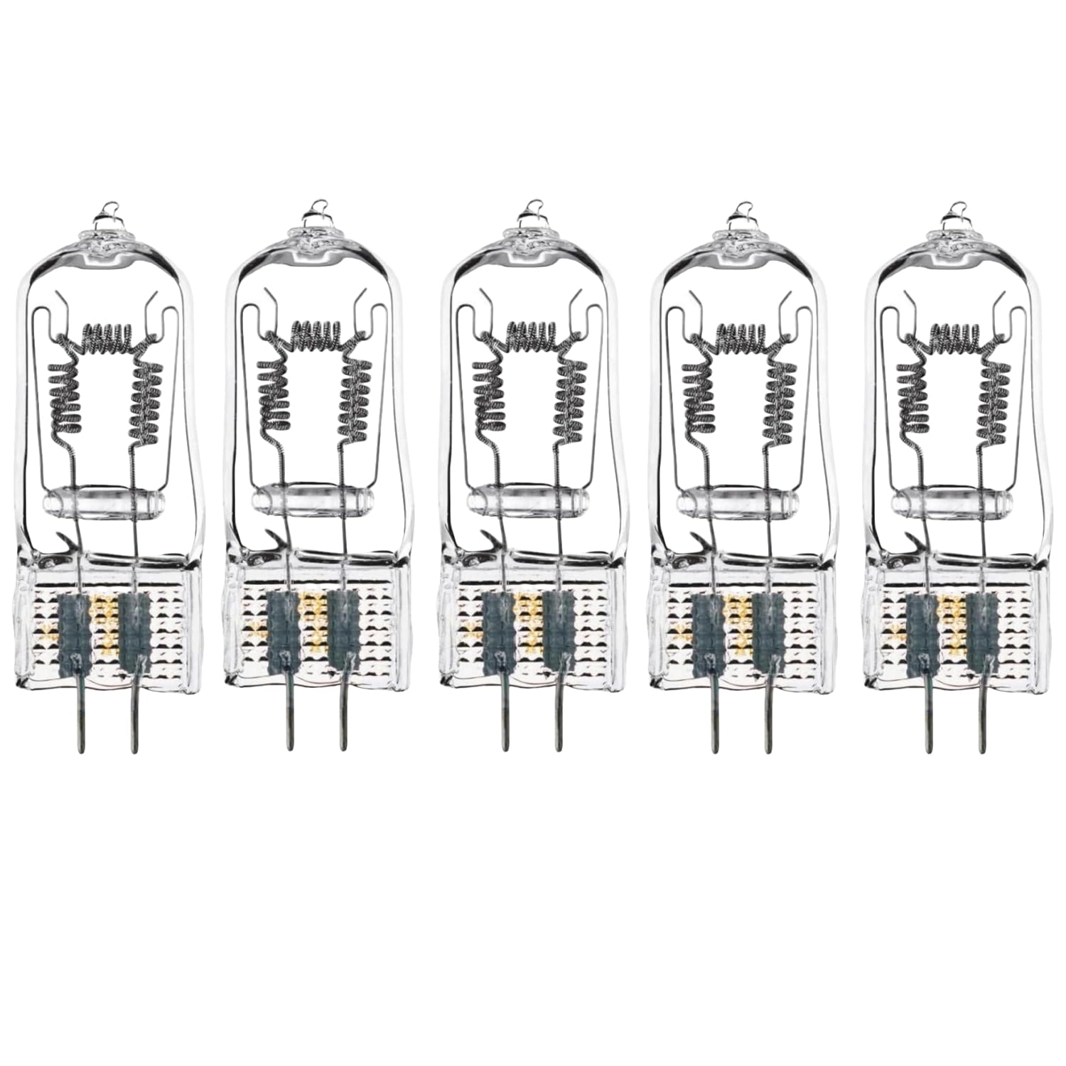 Halogenlampe 650 W 240 V 3400 K BVM 64540 Halogenlampe Wolfram transparente Kapsel 2 Pins Warmweiß ohne Flackern, ideal für Fotografie, 5 Stück