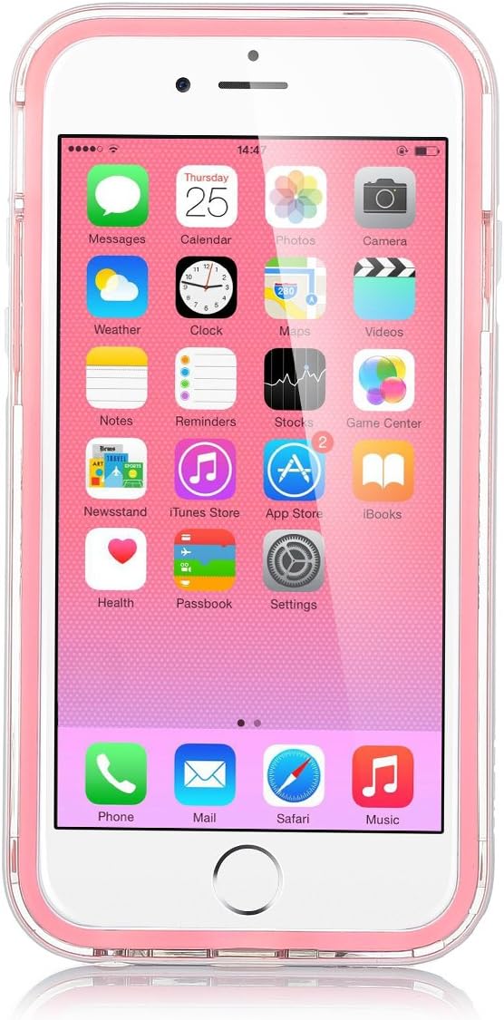 iPhone 6 Case,ULAK [Lumenair Series] LED Case iPhone 6 (4.7) Incoming Call Flash Hybrid Case Cover with (Transparent+White) PC Hard Back Case + Luminous Soft Bumper Frame Case For iPhone 6 (4.7 inch) (Pink)