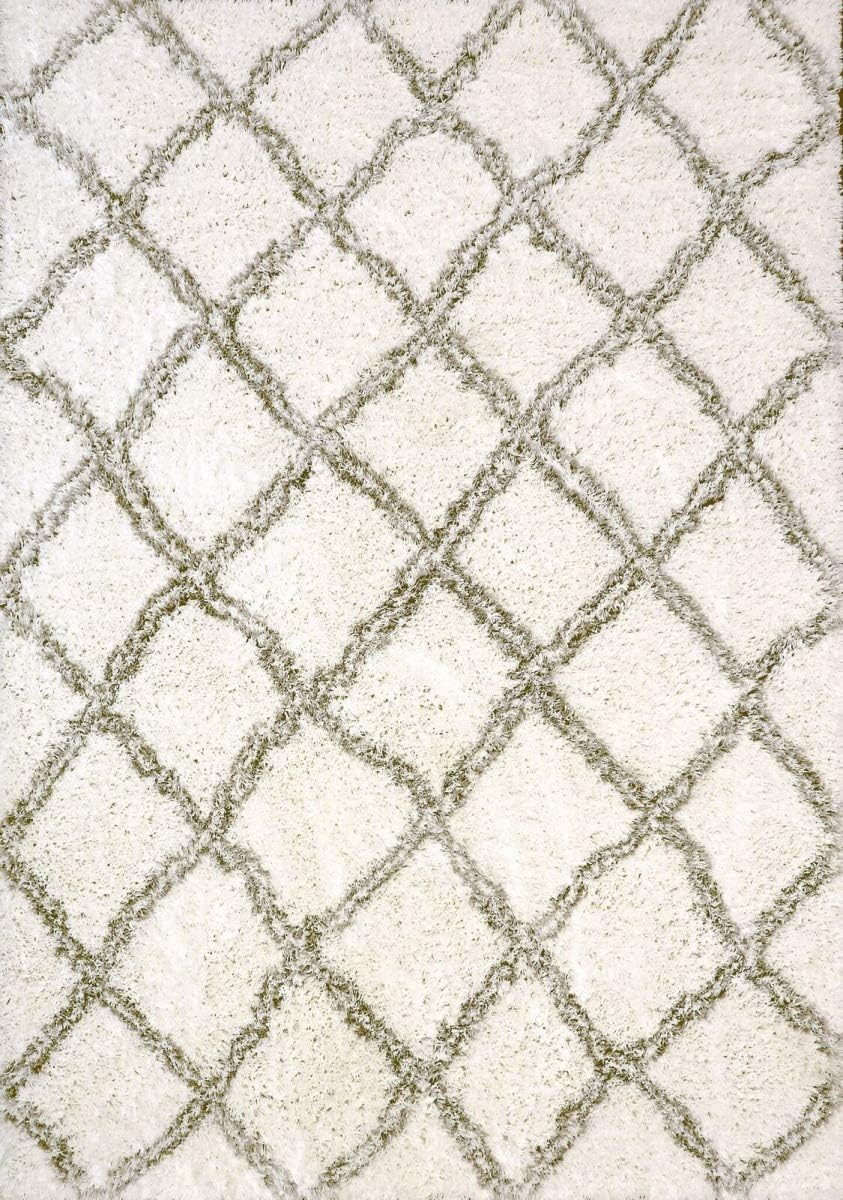 Dynamic Rugs Rug, 7'5" x 10'6", White/Silver