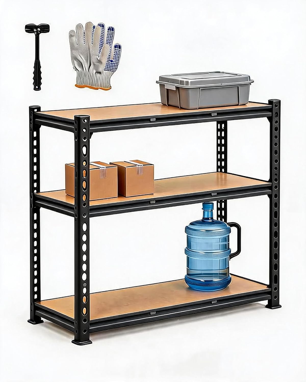 5-Tier Heavy Duty Metal Garage Shelving Unit, Adjustable Utility Storage Rack, 60x18x36 Inch, 2000 LBS High Load Capacity, Multipurpose Warehouse Garage Storage Shelves