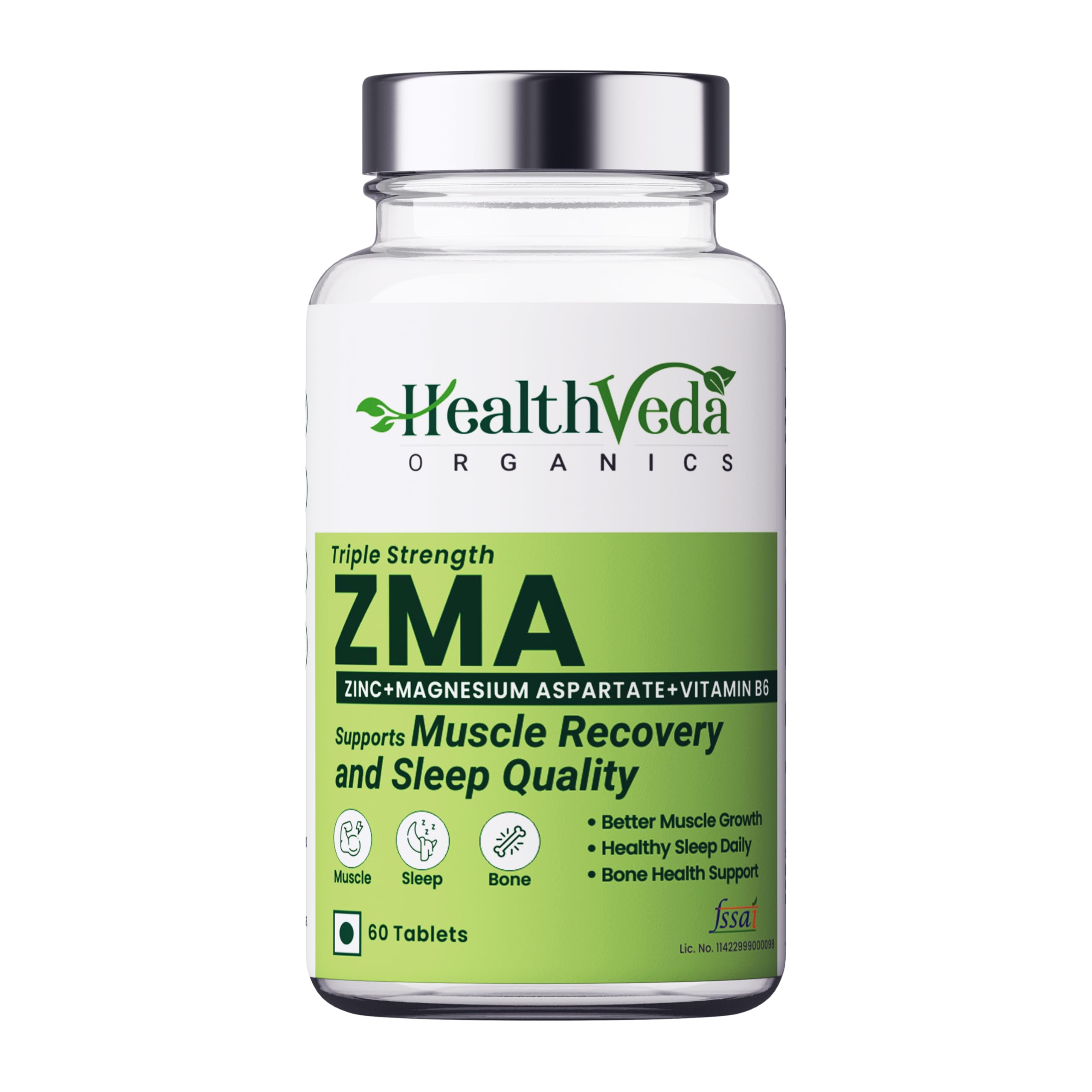 HEALTH VEDA ORGANICS PRIVATE LIMITED Zma (Zinc, Magnesium Aspartate & Vitamin B6) | Nighttime Muscle Recovery Supplements For Improved Muscle Strength | For Both Men & Women | 60 Veg Tablets (B0C89Z39RM) Amazon Price History, Amazon Price Tracker