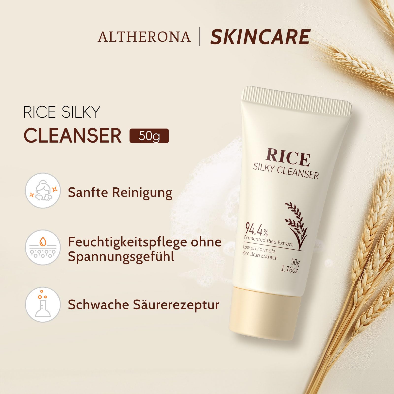 Reis Gesichtspflege Skincare Set 11pcs, Rice Pflegeset Damen Glättet die Haut, Pflegeset Damen Geshcenke mit Reiniger, Rice Toner, Face Cream, Serum, Eye Cream, Geschenktüte, Pflegeutensilien
