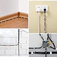 Vista 7 de Clips de cable, 100 piezas, 8 mm, clips de pared para alambre con clavos de acero, clips organizadores de gestión de cables, tachuelas de cable