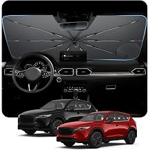 for Car Windshield Sunshade Umbrella 2018-2025 Mazda CX-5 Custom Fit Windshield Sun Protector Cover 6-Layer Heat-Resistant Fabric, Ultra-Strong Fiberglass Frame for 2018-2025 Mazda CX-5