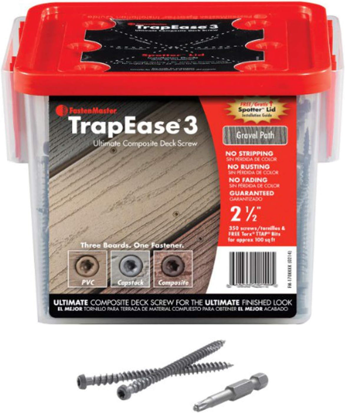 FASTENMASTER TrapEase No. 20 x 2-1/2 in. L Torx Ttap Star Head Zinc-Plated Composite Deck Screws