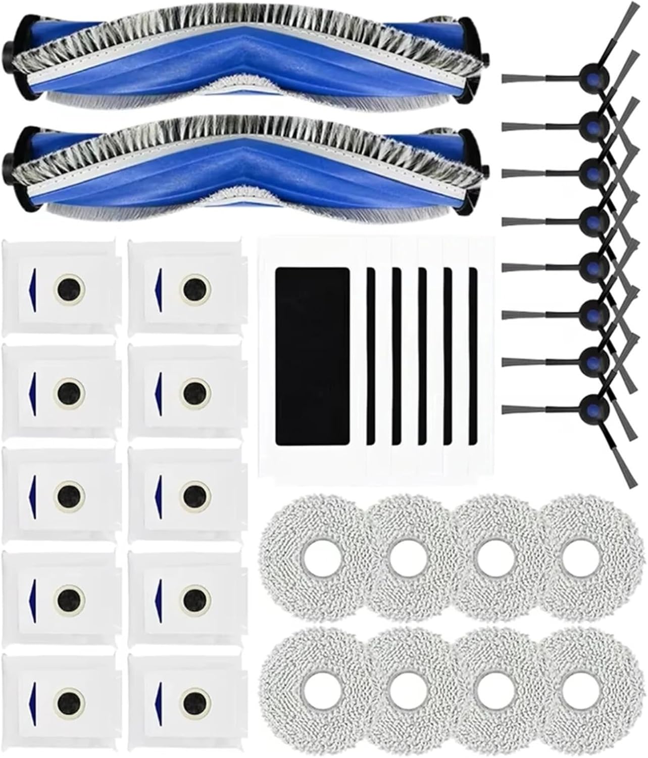 Vacuum Brushes, Compatible with Ecovacs Deebot T30 Pro, Compatible with YEEDI M12 Pro+, Vacuum Cleaner Parts, Replacement Parts, Filter, Mop Cloth, Dust Bag