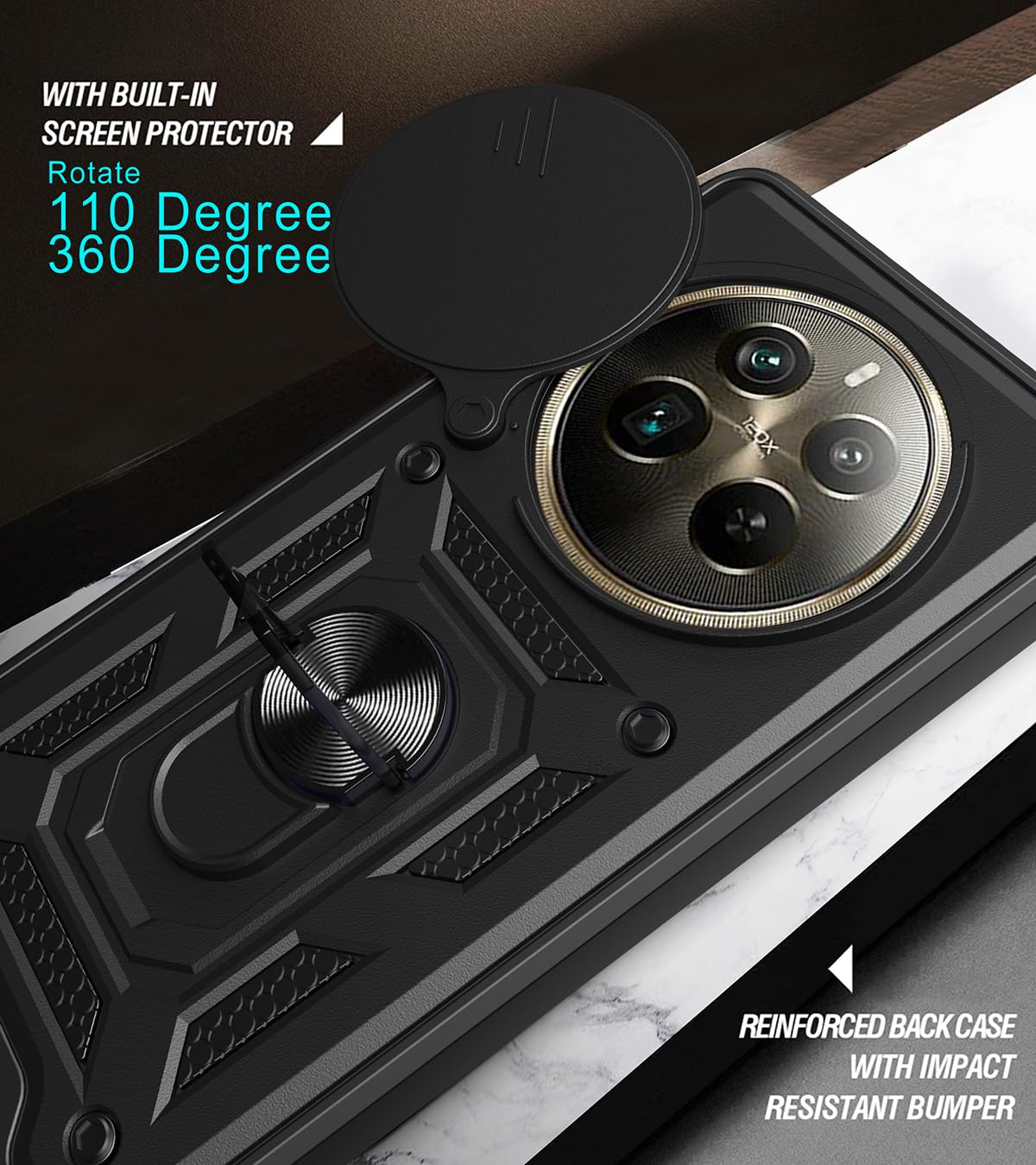 Custodia Realme 11 PRO+ YSONCHAN - Cover Antiurto Con Anello Magnetico Verde - Foto 10