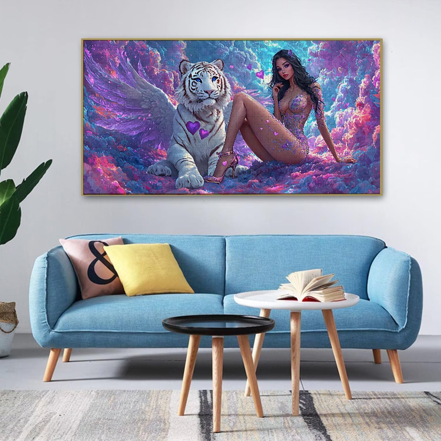 Puzzle dla dorosłych 1692 sztuk, Tiger sexy woman Puzzle, twardy, wyzwanie, puzzle idealnie pasują, napis na plecach, bez pudru, prezent dla seniorów (179 x 31 cm) v632