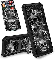 Vista 17 de Funda tipo cartera para Samsung Galaxy S23 Ultra, de doble capa, resistente, a prueba de golpes, con ranura para tarjetas desmontable y función