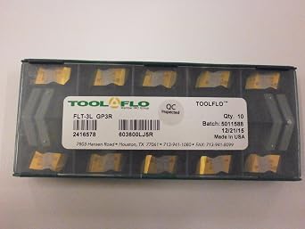 10pc ToolFlo FLT 3L GP3R Top Notch Coated Carbide 60 V Threading Inserts NT 3L GP3 Made in USA