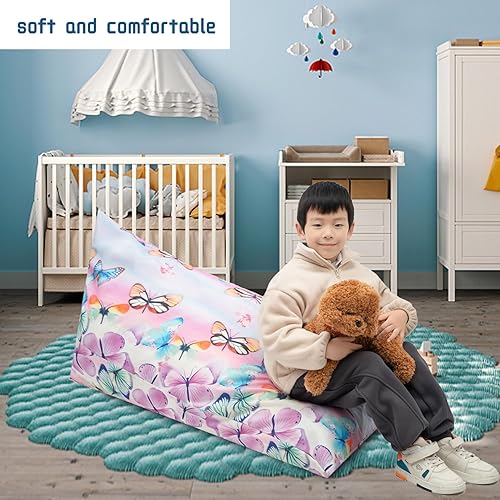 Miniatura 7 de LOLOMLO Funda para puf de almacenamiento de animales de peluche, 52 x 31 pulgadas, puf extra grande con cremallera YKK, sofá de asiento sentado para