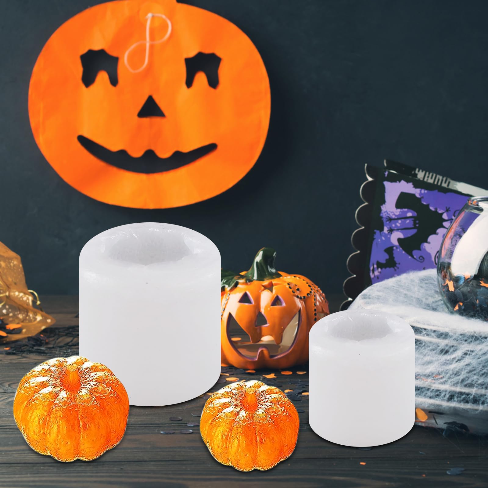 5x Kürbis Harzformen Set - 3D Halloween Silikonformen Mit Ahornblatt