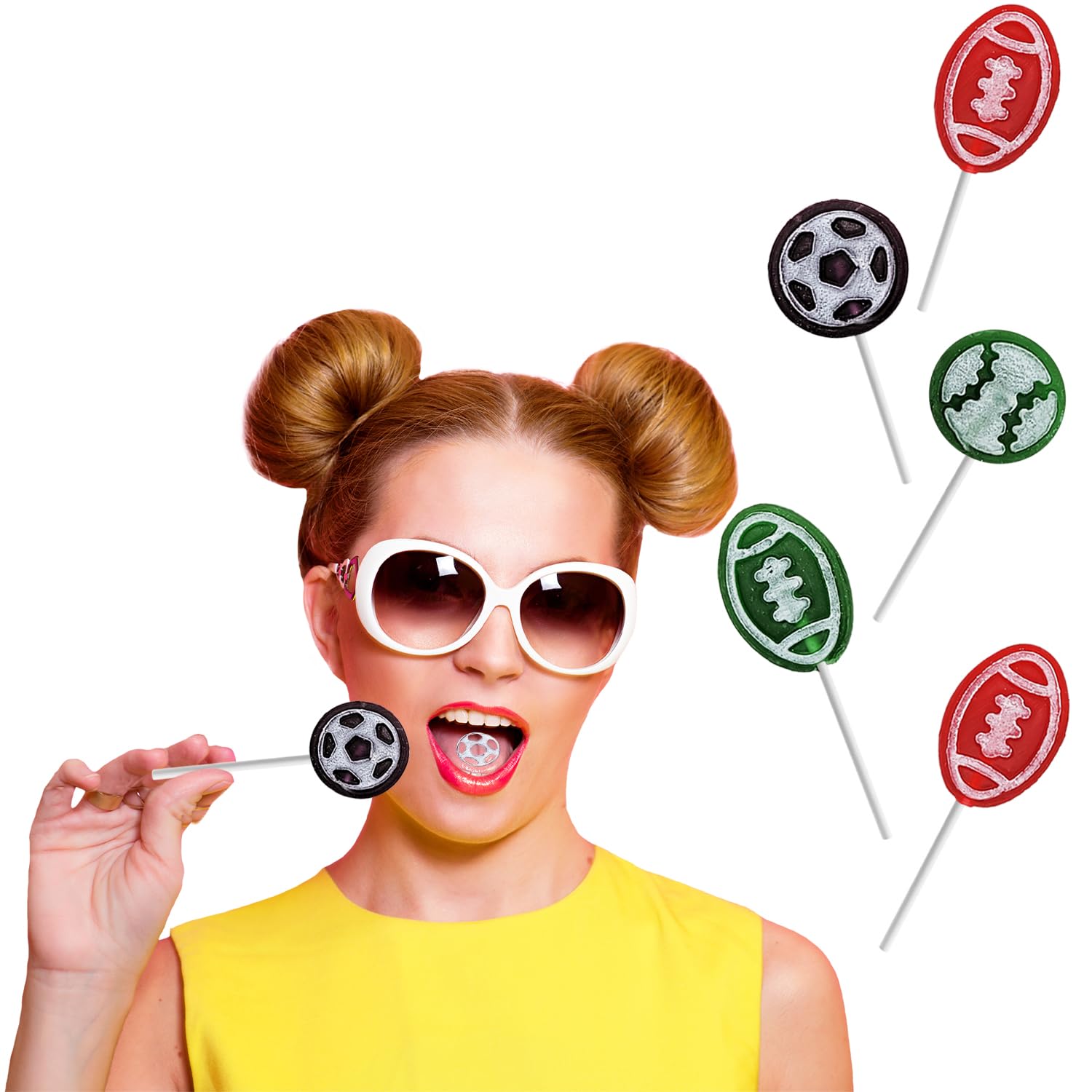 Fruidles Sports Tattoo Lollipop Suckers Candy, Great for Goody Party Bag Fillers, Individually Wrapped (5 Pounds (Bulk))