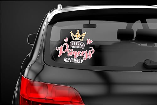 Miniatura 2 de Princess on Board Car Sticker, Cute Car Window Sticker, Baby Girl Decal Car Sticker, Waterproof Car Sticker for Child Safety, Car Window Sticker for