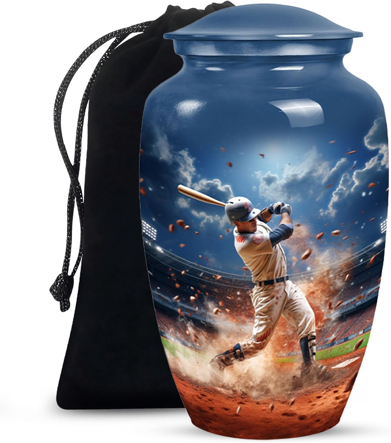 Baseball Amazing View Funeral Urn, 10 Inch Urn, Urn for Ashes Adult Male, Large Urn, Cremation Urn, Memorial Urn, Urn for Human Ashes, Burial Urn, Funeral Urn, Urn for Mom Ashes, Urn for Dad