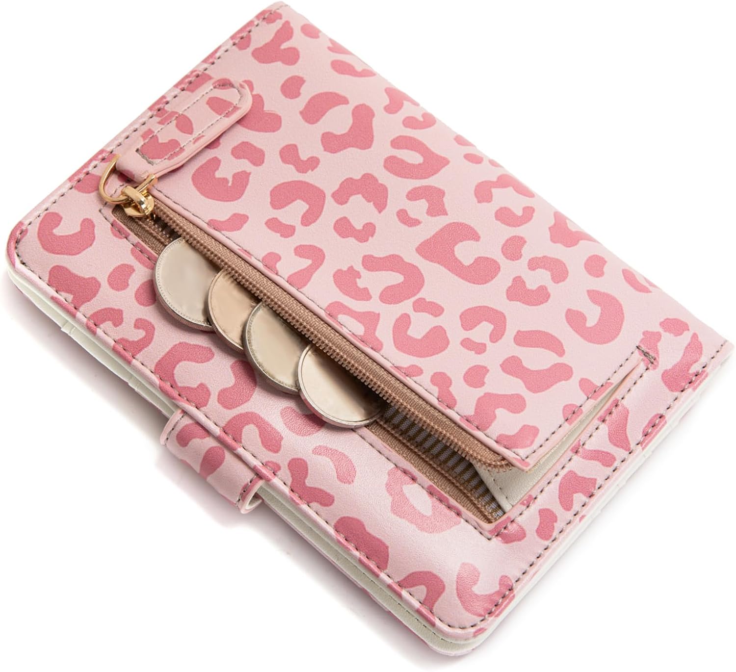 Passport Holder for Travel Essentials, RFID Blocking Passport Wallet Cover with Magnetic Closure, Passport Book Holders for Women and Men (Pink Leopard)