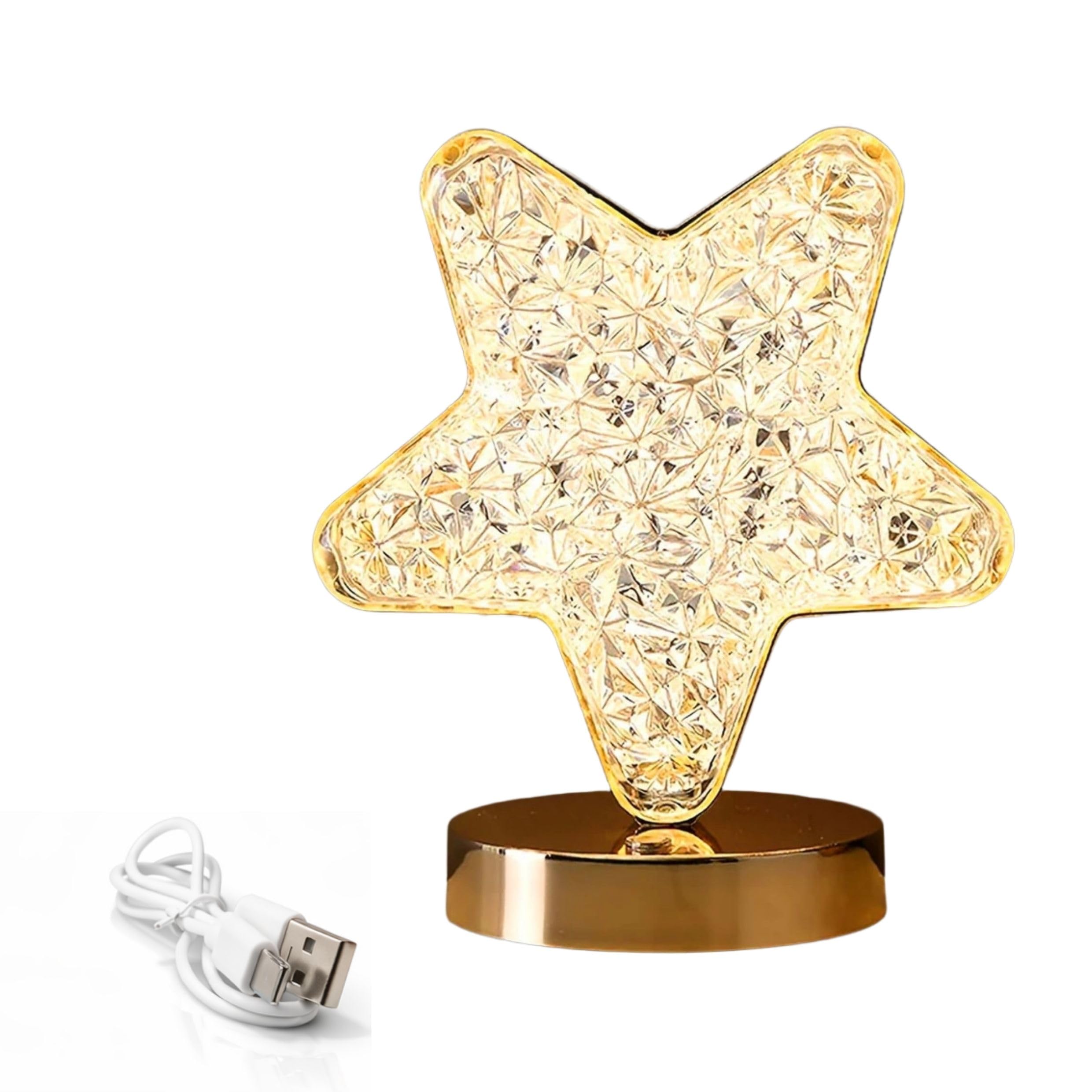 TruVeli Gifting LED Lamp, Rose Gold Base with USB Power, 3 Light Modes, Decorative Night Light, Idel for Gifting, Decoration & Festive (2, RAI Star)