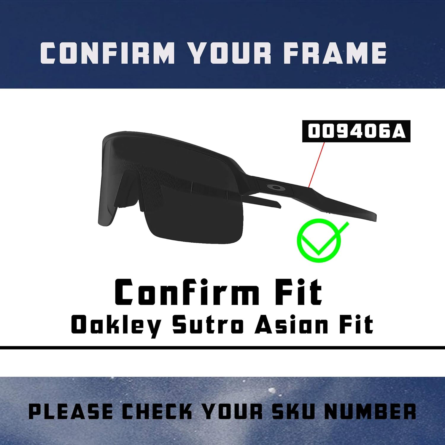 Sutro Asian Fit Lenses Replacement for Oakley Sunglass OO9406A Polarized