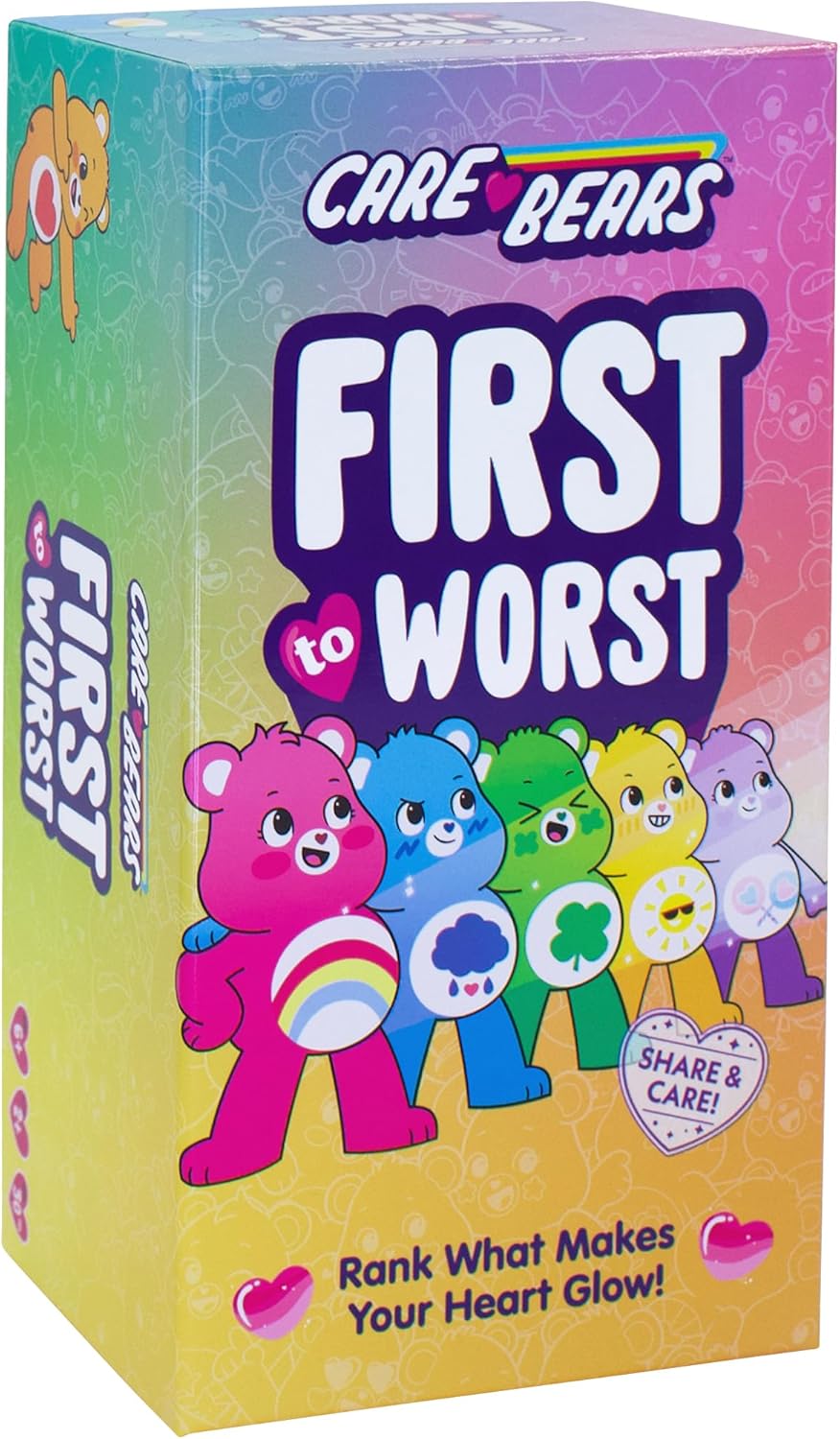 FIRST TO WORST: Care Bears Family Party Game - The Card Game About How Your Friends Rank Things for Kids, Stocking Stuffers, Family Game Night with Polarizing Priorities