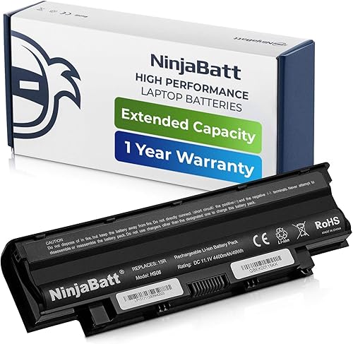 NinjaBatt Batería para Dell J1KND N7110 N5010 N4110 N7010 3750 N5110 N4050 9T48V M5030 N5030 3550 N5050 N5040 3520 17R 1540 4T7JN P20G N4010 3420