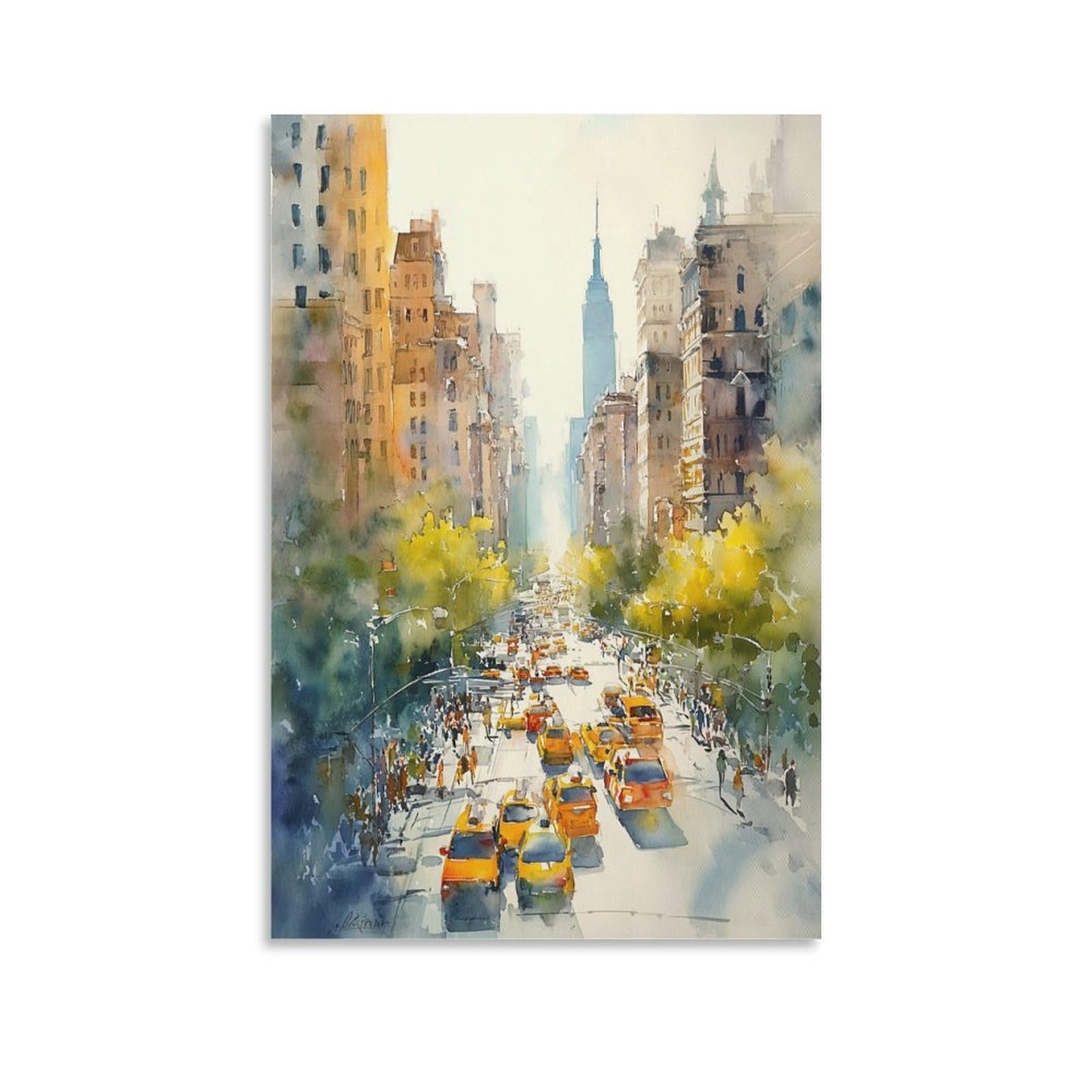 LCYNNH Pennsylvania Watercolor 24x36inch(60x90cm) Vintage Travel Poster Watercolor Canvas Art