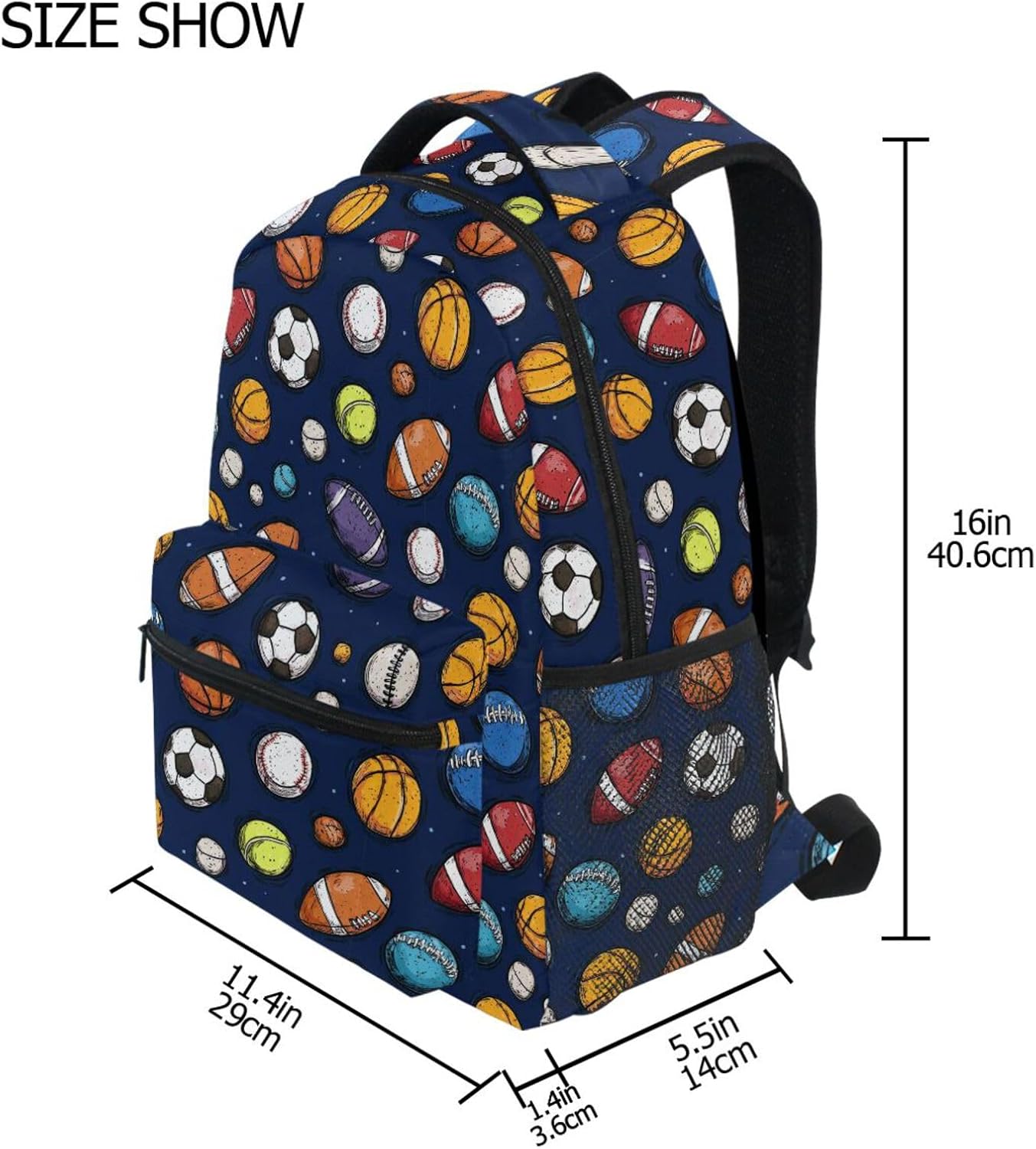 Pfrewn Baseball Backpacks for Boys Football Sport Theme School Backpack Bookbags for Kids Students
